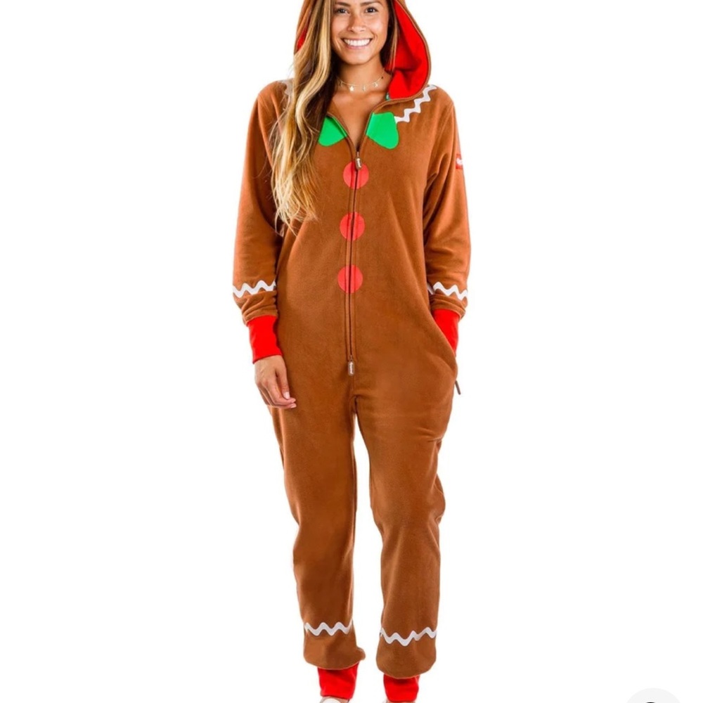 tipsyelves WOMEN'S GINGERBREAD MAN JUMPSUIT
